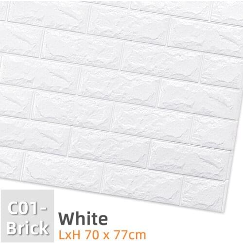 77x70cm Self Adhesive Wallpaper 3D Brick Wall Stickers Stone Living Room Decor Foam Covering Wallpaper Home TV Background Kid