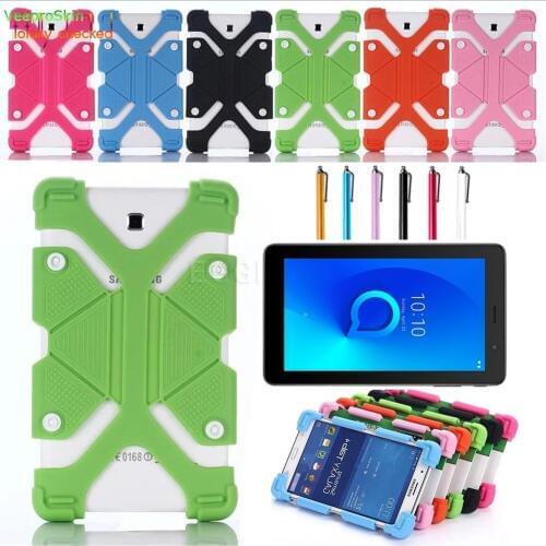 Silicone stand Case Cover for For 7" Alcatel 1T 7 inch 8068 Tablet Four corner protection Children Girls Tablet Protector Case