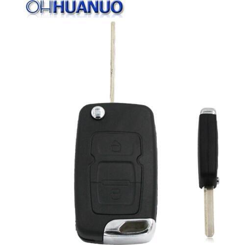 2 Button New Replacement Folding Remote Key Shell Case Flip Smart Car Key Housing Uncut Blade For Geely Emgrand