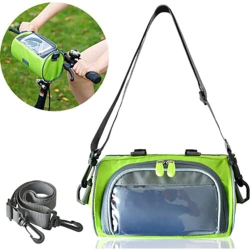 Mountain Bike Bicycle Bags Panniers Touch Screen Cycling Phone Bag Case Road Bike Front Tube Handlebar Cylinder Bag