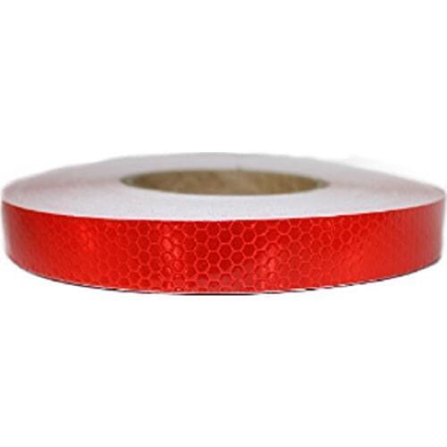 25MM X 5M Reflective Tape Self-adhesive Safety Warning Conspicuity Night Reflector Strip Tape Film Sticker Red