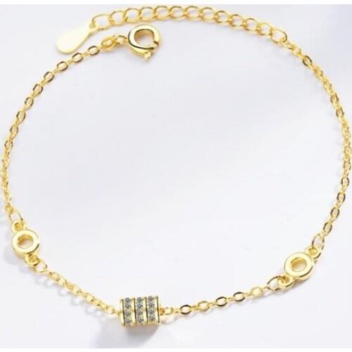 Fresh Literary Forest Lucky Wind Cylindrical Students 925 Sterling Silver Temperament Female Trendy Resizable Bracelets SBR079