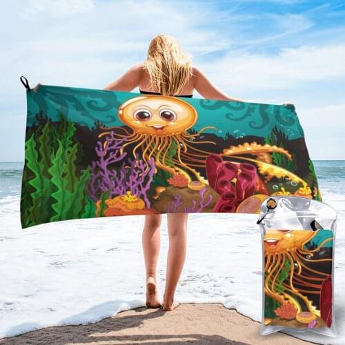 Unique Style Quick Dry Beach Towel Octopus Microfiber Bath Towel Beach Cushion Swimming Personalized Sand Free Beach Towel