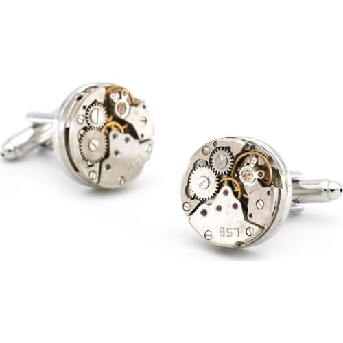 New Stainless Steel Movement Watch Cufflinks High Quality Retro Mechanical Watch Movement Cufflinks Mens Gift Jewelry Wholesale