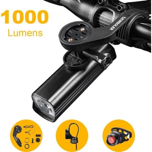 1000 Lumen Bike Light Cycling Headlight With Mount Holder IPX6 Waterproof USB Charging Bicycle Flashlight Combo Out Front Holder