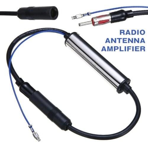12V Car Aerial Antenna Radio AM FM Inline Signal Amplifier Amp Booster Wire For All 12V -24V DIN To DIN Radio Car Radio Applicat