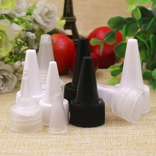18/20/24R Clear/White/Black PP Sharp Nipple Cap Screw Cover Lid DIY Cosmetic Liquid Sub-Package Bottle Container 50/100/200pcs