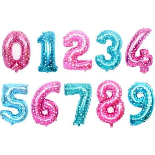 32 inch printed pink blue digital balloons birthday party holiday one year anniversary celebration decoration balloon wholesale