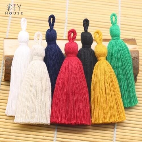 5-20Pcs 8cm Pure Cotton Tassel Trim Pendant DIY Crafts Earrings Jewelry Curtain Garments Decor Key Chain Handbag Components