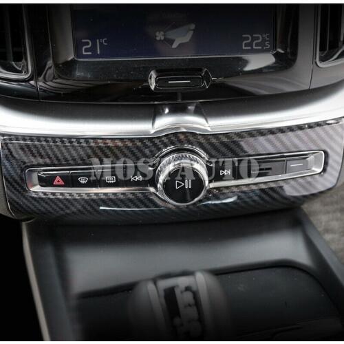 ABS Carbon Fiber Interior Air Condition Adjustment Frame Trim For Volvo Second generation 2018-2019 1pcs Car Decor Car Trim