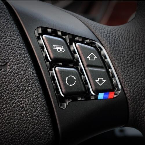 Car Interior Accessories Carbon Fiber Steering wheel buttons stickers For BMW E90 3 Series (2005-2012) Car Styling Accessories