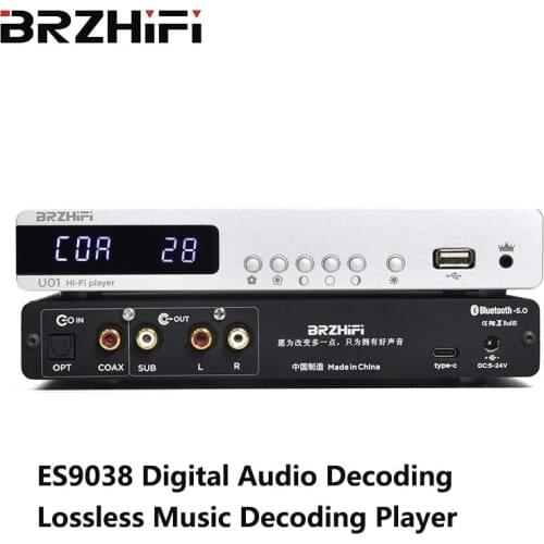 BRZHIFI Audio Player ES9038Q2M Decoding Digital Audio Bluetooth USB Flash Drive Support Lossless Music MP3 WMA WAV APE FLAC App