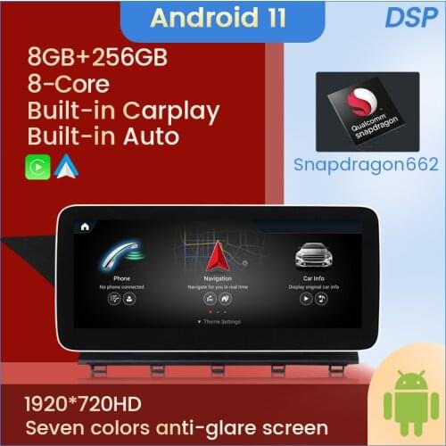 IPS DSP 8+128G Carplay Auto Android 10 Car Dvd Radio Multimedia Audio Player GPS Navi for Mercedes Benz GLK Class X204 2008-2015