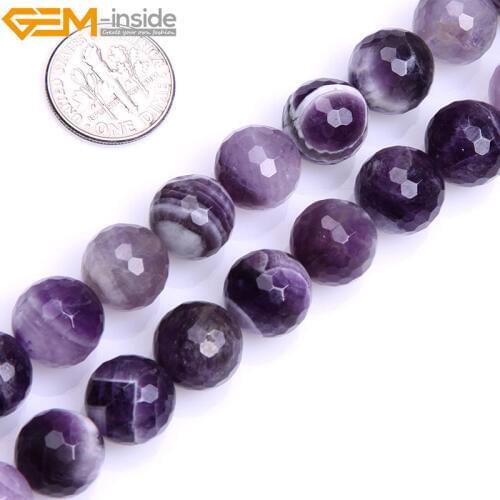 Natural Round Faceted Mixed Color Amethysts Stone Beads For Jewelry Making 8-12mm 15inches DIY