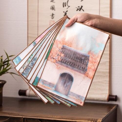 Tea towel thick plush absorbent painted Zen towel tea cloth tea tablecloth pot rag
