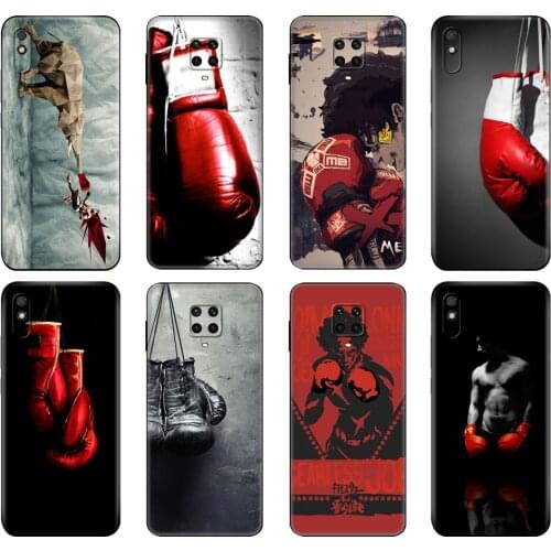 Black tpu Case For Xiaomi Redmi 7A 8 8A 9 9A 9C Case Redmi Note 8T 8 Pro T Note 9 9S 9 Pro Case Muay Thai Fight Boxing