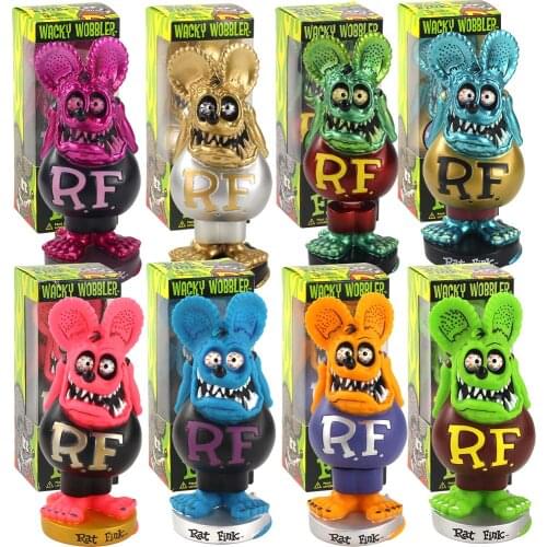 18cm 8Styles RAT FINK Bobblehead Doll Crazy Mouse PVC Action Figure Ratfink Model Toys for Car Decoration Doll
