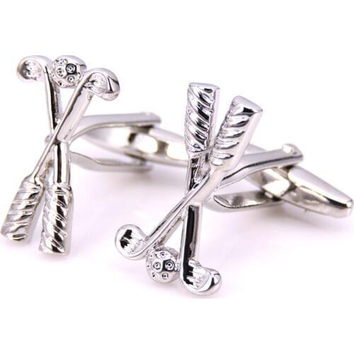 HYX Jewellery Silvery Golf Brand Cufflinks French shirts Men Wedding Party Cuff Links Movie Jewelry