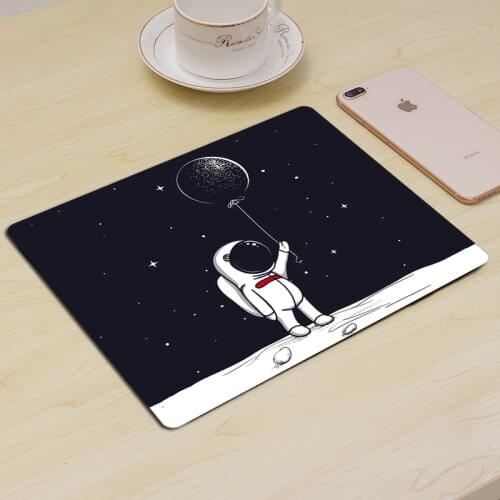 21x26cm Computer Mouse-pad Desk mat Gaming Laptop Mouse Pad kawaii Astronaut Printing Black Pattern Small Mouse Keyboard Mat