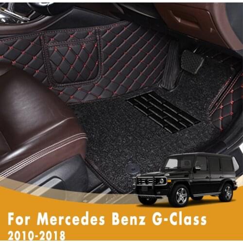 RHD Car Floor Mats For Mercedes Benz G-Class 2018 2017 2016 2015 2014 2013 2012 2011 2010 Double Layer Wire Loop Carpets Cover