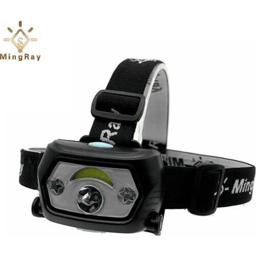 MingRay USB Rechargeable Mini Headlamp 3W COB Sensor Headlight RED LED emergency Flashlight on Head Lamp fishing camping outdoor