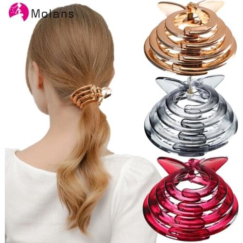 Molans Hair Clips for Women Ponytail Holder Hair Claw Clamps Round Head Hairpins Hairgrips Girls Barrettes 2020 Hair Accessories