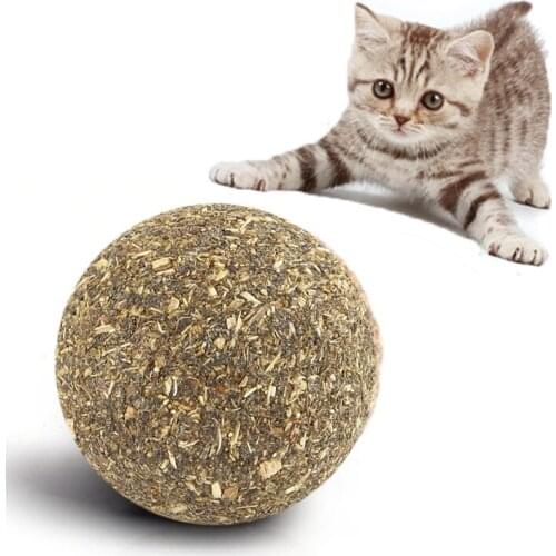 1pcs 3.2cm Cat Mint Ball Healthy Natural Catnip Molar Chew Stick Teeth Cleaning Kitten Pet Treat Snack Food Toy Balls Pet Supply