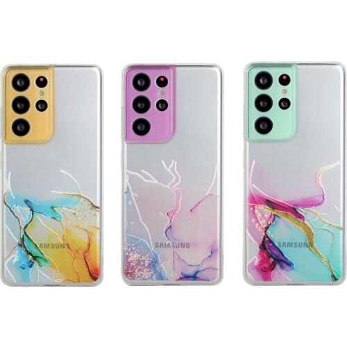 For phone case Soft TPUpainting samsung Galaxy S30 ultra Transparent Watercolor Painting Shell Embossed Relief Protective sleeve