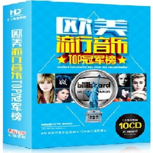 Pop Music 10 CD Disc Box Set Europe America 2020 2021 Top Pop Music 150 Song Album Collection Language English