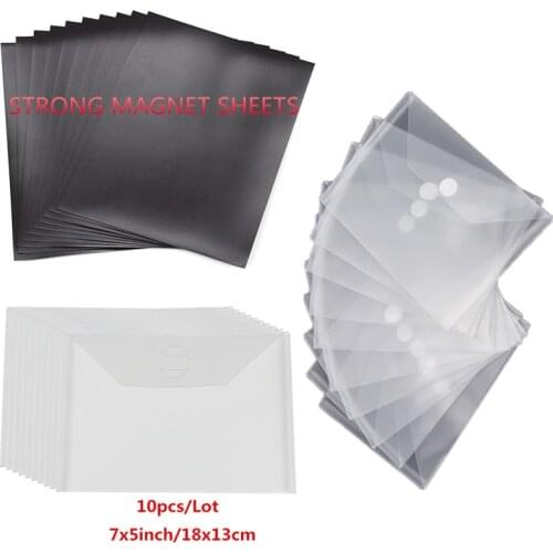 5*7 inch Strong Magnetic Sheets & Plastic Folder Bags Set For Storaging Cutting Dies Holders Organizer Transparent Bags 2021