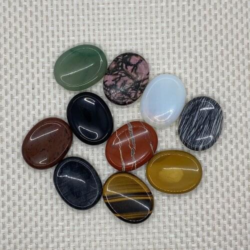 Natural Stone Tiger Eye Lapis Quartz Crystal Top Quality Oval Round Cabochon32mm*42mm for Diy Jewelry Making Accessories 1pcs