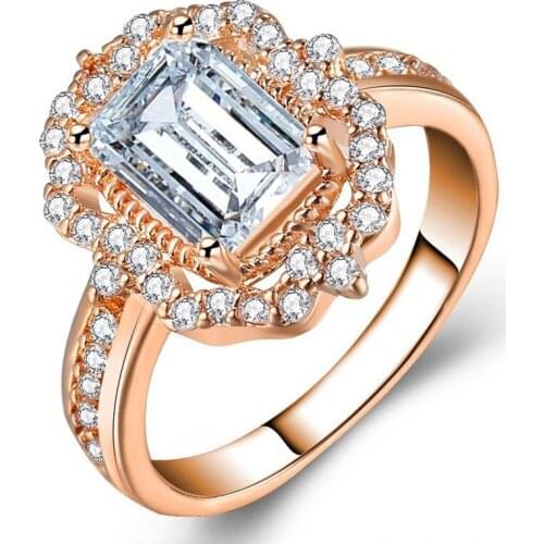 Engagement Rings White Zircon Ring For Women Zircon Ring Crystal Jewelry Wedding Rings For Ladies