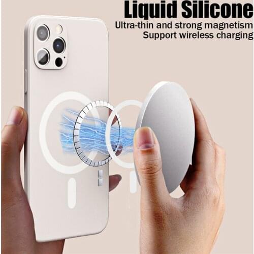 Original Magsafe Magnetic Wireless Charging Liquid Silicone Case For iPhone 12 11 Pro Max Mini 8 7 Plus Xr Xs X 13 Accessories