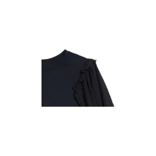 2020 Autumn and Winter New Style Puff Sleeve Chiffon Round Neck Simple Top