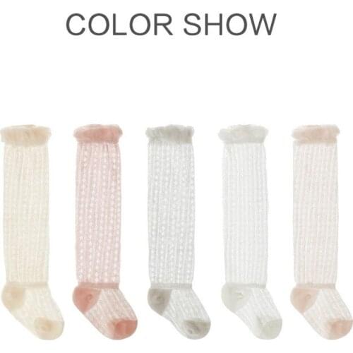A Pair 5 Colors Childrens Mosquito Socks Summer Long Socks Mesh Combed Cotton Newborn Over The Knee Socks Lace For Girls Socks