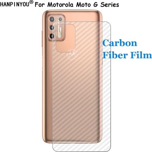 For Motorola Moto G9 Plus Power Play 3D Transparent Carbon Fiber Rear Back Film Stiker Screen Protector (Not Tempered Glass)
