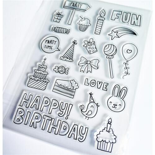 Hot selling birthday party transparent clear stamp / silicone seal roller stamp DIY scrapbook album / card production