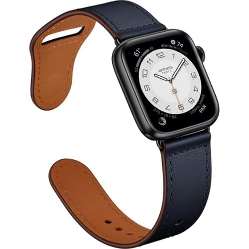 Genuine Cow Leather loop Bracelet Belt Band for Apple Watch 6 SE 5 4 3 42MM 38MM 44MM 40MM Strap for iWatch 6 SE 5 4 Wristband