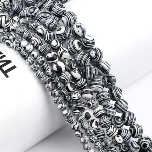 Handicraft Gray Malachite Wholesale 8/6/4mm Loose Beads Natural Stone For DIY Bracelet Necklace Jewelry Making Charm Accessories