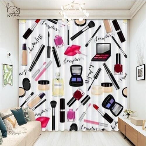 Curtain For Bathroom 3D Make Up Sets Cosmetics Full Set Bed Curtain Household Articles Living Room Curtain Salon Micro Shading