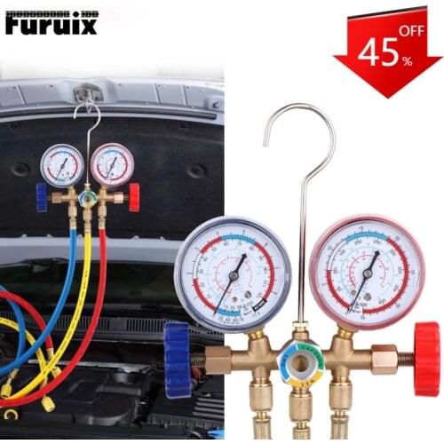 R22 R134A Splitter Instrument Tool Refrigerant Set Air Conditioning AC Diagnostic Manifold Instrument Dual Meter Valve