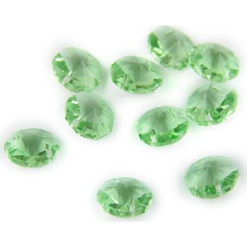 Chandelier Glass Mix Color 14mm Crystal Glass Octagon Beads 2 Holes Decorative Lighted Beads