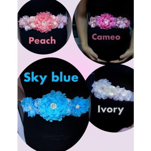 Wedding Flower Belt Sash with s Pearls Rhinestone for Bride/Baby Shower Dress Photo Show Rose