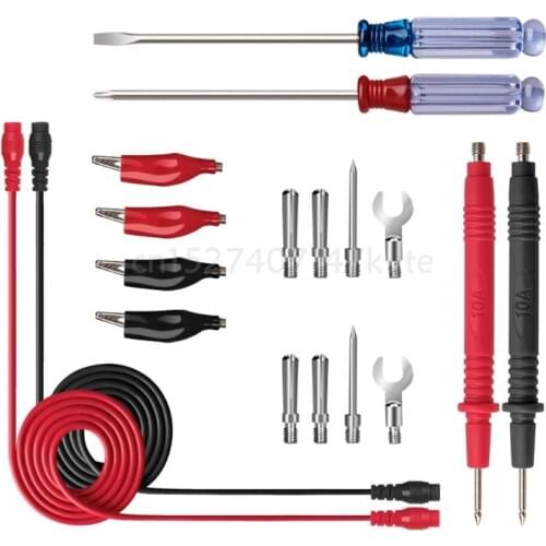Universal Digital Multimeter Probe Test Leads Screwdriver Needle Tip Tester Lead Probe Wire Pen Cable Multimeter Feelers 18pcs