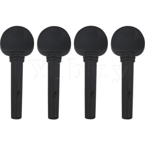 Yibuy 4pcs 1/8 Size Violin Fiddle Tuning Pegs Ebony Wooden Replacement Parts