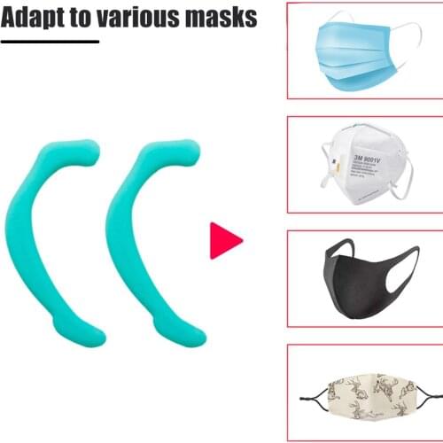 1Pair Soft Silicone Mask Ear Hook Mask Companion Anti-leak Anti-pain Invisible Earmuffs Recycling Ear Protection Artifact