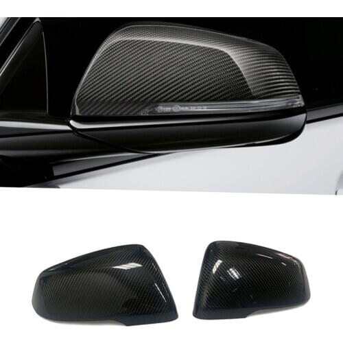 1Pair Carbon Fiber Side Door Mirror Cover Cap Trim Fit for Toyota GR Supra 2019 2020