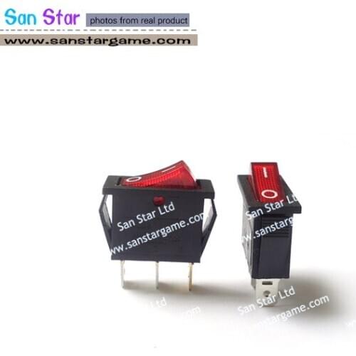 10 pcs 3 Pins AC Power Switch/Switches for Arcade Game Machine Arcade Parts