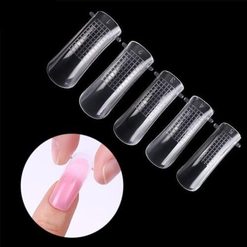 100 Pcs Professional Quick Building Mold Tips Nail Dual Forms Finger Extension Nail Art UV Builder Gel Tool Form Clip