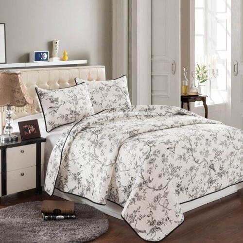 Luxury Large Cotton Comforter 3Pcs Set= Quilt + 2Pcs Pillow Case Summer Quilt Size King Queen Printing Bed Cover Sets Home Use